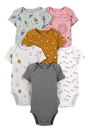 Ropa Para Bebe Bodys Unisex Paquete De 6 Talla 3-6 Meses