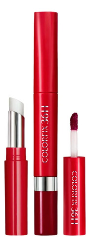 Esika Labial 36 Horas Duo Tatto Colorfix Color Rojo Profundo