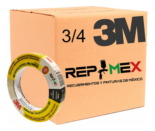 Masking Tape 3/4  Línea 203 3m Caja Con 48 Piezas