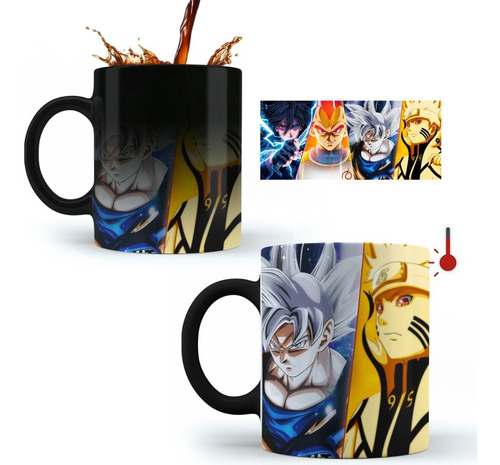 Taza Mágica Goku Ultra Instinto Completado, Naruto, Sasuke