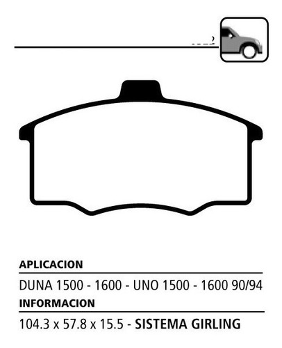 Juego Pastillas De Freno Delanteras Litton P/ Fiat Uno 90-94