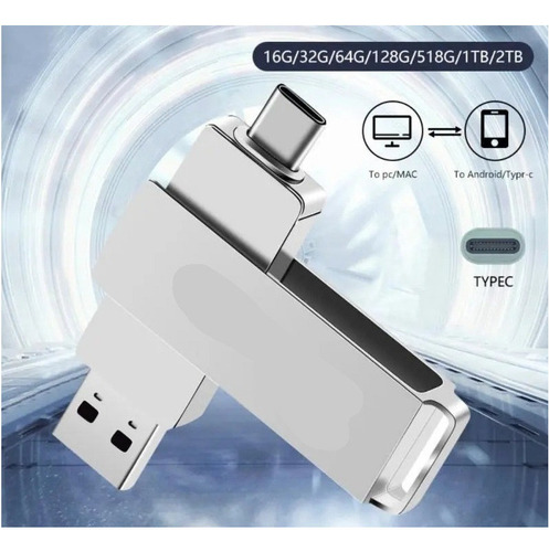 Para Unidade Flash Usb 1 Tb 2 Em 1 Tipo C À Prova D'água