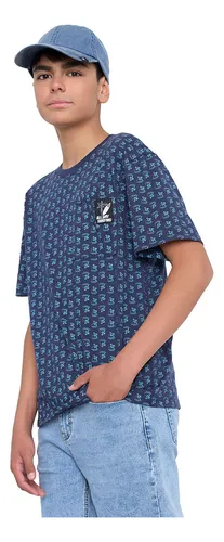 Polera Niño Teen Mc Full Bolsillo Azul Corona