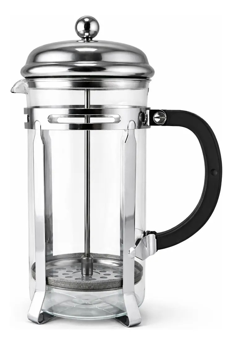 Cafeteira De Prensa Francesa 1000ml Cremeira Leite Café Cor Cinza