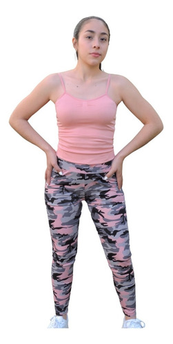 Conjunto Deportivo Camuflaje 2 Piezas Mujer Leggings Y Blusa