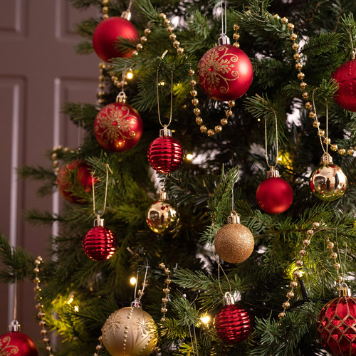 Esferas Navideñas Inastillables 24 Piezas 40 Mm Decoración Á