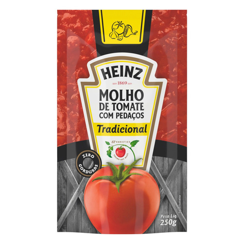 Imagem 1 de 1 de Molho de Tomate Tradicional Heinz em sachê 250 g