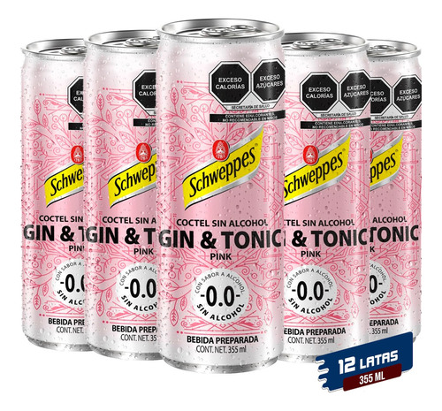 Coctel Sin Alcohol Schweppes Gin & Tonic 355 Ml - 12 Pack