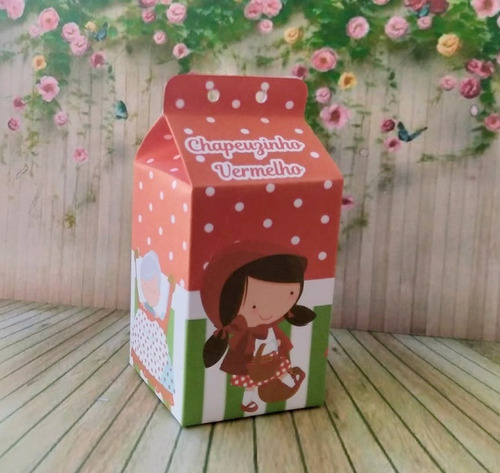 Imagem 2 de 3 de 30 Caixas Milk Lembrança Festa Infantil Chapeuzinho Vermelho