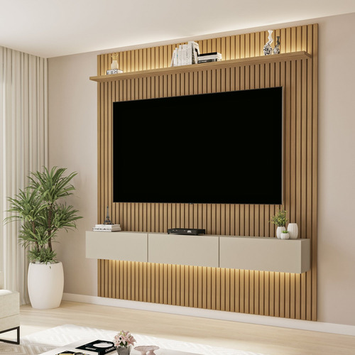 Painel Para Tv Até 70 Polegadas Frisado Com Led Duplo 3
