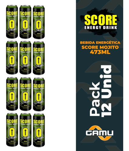Bebida Energética Score Mojito, 473ml - 12 Unidades