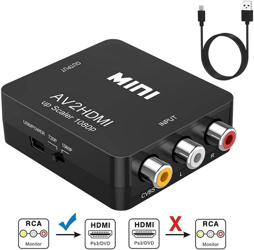 Mini Convertidor Hdmi2av (hdmi A Rca Pal / Ntsc) 