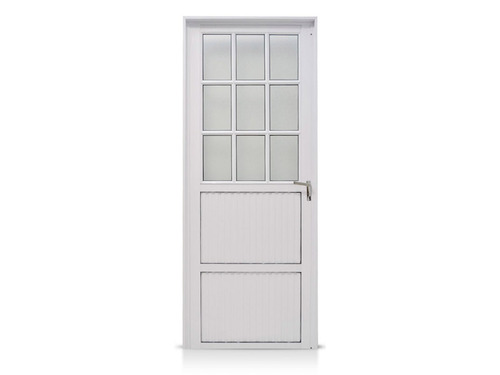 Puerta De Aluminio Blanco 1/2 Vidrio Repartido 080x200
