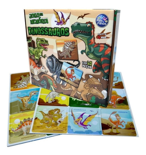 Jogo Da Memoria Dinossauro 40 Peças - Pais & Filhos