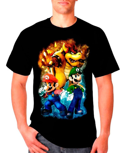 Polera Super Mario Familiar 100% Algodón Exclusividad C-650