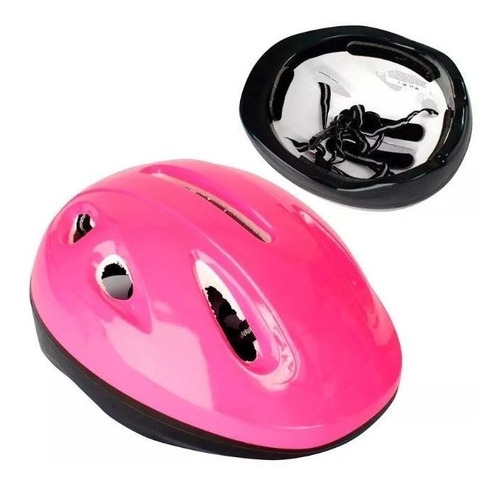 Casco Protector Bici Rollers Rosa Azul Faydi