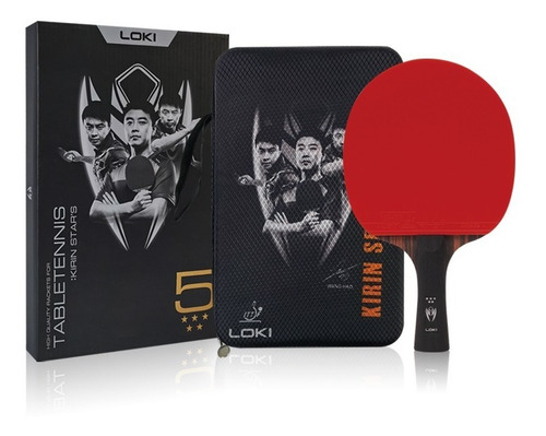 Paleta de ping pong Loki K5 negra y roja CS (Chino)