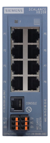 Siemens 6gk5208-0ba00-2ab2 Scalance Xb208 8 Puertos Switch