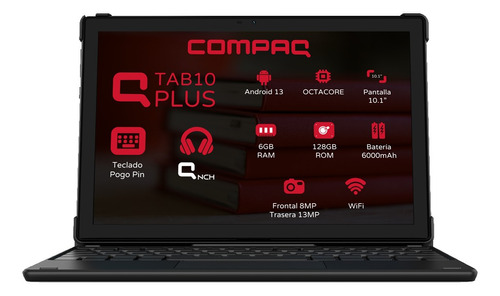 Tablet Compaq Q10 Plus 6-128 Gb Android 13+teclado/audifonos