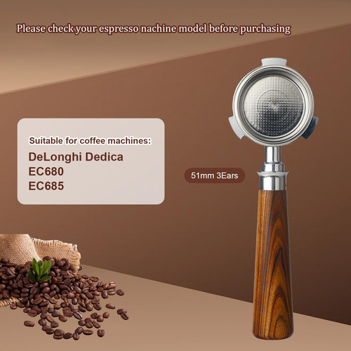 51mm Portafiltro Sin Fondo Compatible Con Delonghi Dedica Ec