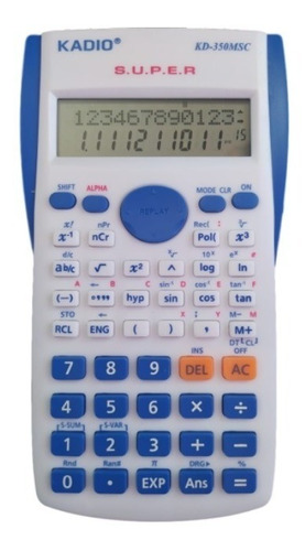Calculadora Cientifica Kd-350 Msc Azul, Pantalla De 2 Líneas