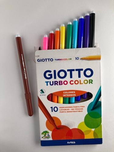 Imagen 4 de 4 de Marcadores Giotto Turbo Color X10 Punta Indestructible Fibra