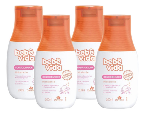 4un Condicionador Bebe Vida 200ml Davene