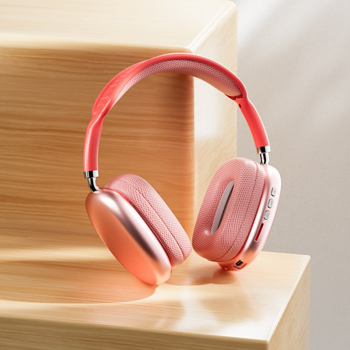 Audifonos Diadema Inalambricos Bluetooth Con Micrófono Rosa