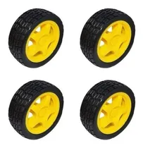 Comprar 4x Rueda Goma Motor Encastre Robótica Rover Robótica