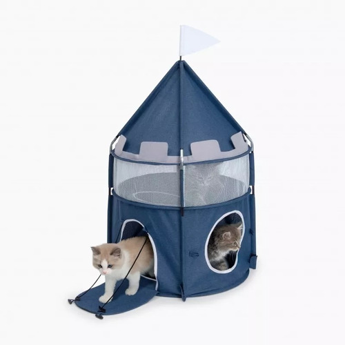 Juego Gatos Castillo 2 Pisos Plegable Vesper Castle Catit