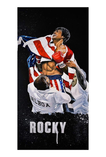 Póster Papel Fotográfico Rocky Silvester Stallone Box 45x30