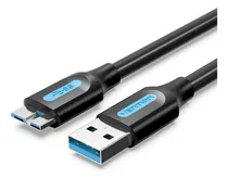 Comprar Cable USB 3.0 Micro B Vention - USB A USB Micro B - 2 Metros - 5 Gbps 2a - Premium blindado reforzado - Color Negro PVC - Para Disco Rigido \u002F Carry Disk \u002F PC Notebook \u002F Camara \u002F Tablet - COPBH