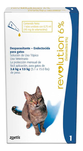 Antiparasitario Revolution 6 X 3u Perro Y Gato 2.6 A 7.5 Kg