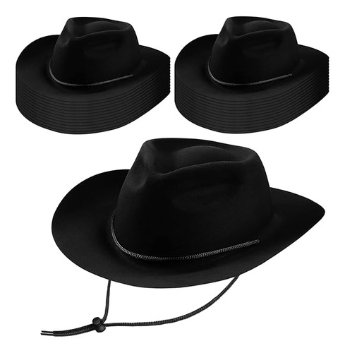 Juego 24 Sombreros Desechables Vaquero Occidental Fieltro Al