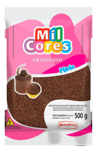 Granulado Macio Chocolate Mil Cores - Contém 500g - Mil Core