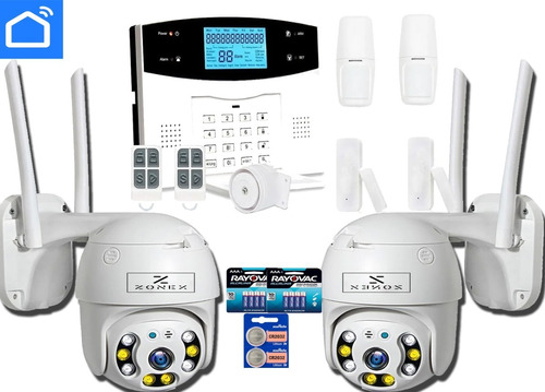 Kit Zonex Alarma Wifi&gsm + 2 Domos Ip 3mpx Audio Smartlife