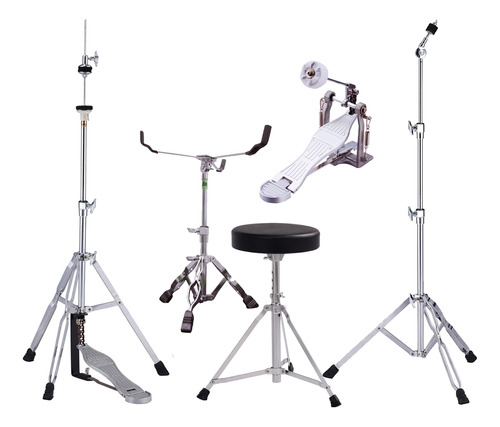 Set De Soportes Bateria 3 Fierros + Pedal + Banqueta Prm