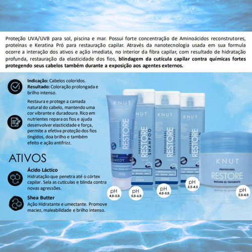 Restauração Capilar Shampoo Condicionador Profissional Creme
