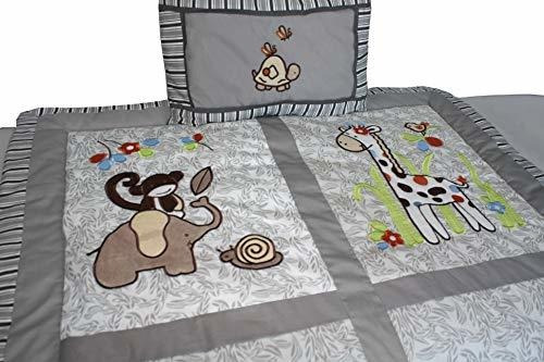 Juego De Cama Cuna De Bebé Jungle Grey De 9 Piezas