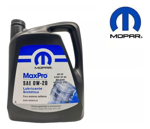 Aceite Mopar Maxpro 0w20 Fiat Argo 1.3 Drive