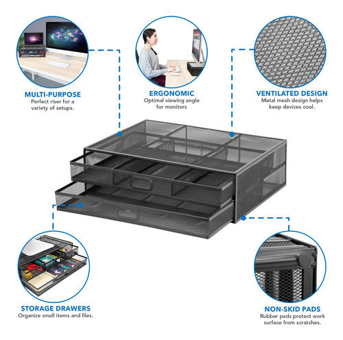 Mount-it! Soporte Para Monitor De Computadora Con Cajones