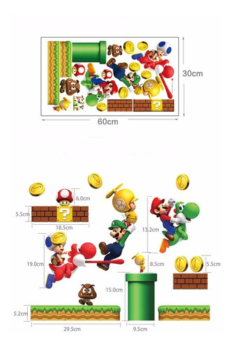 Adesivo Decorativo Parede Super Mario Bross Pronta  Entrega