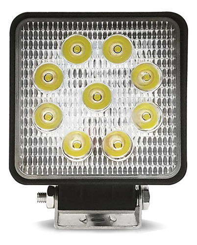 Farol Led Milha Universal Quadrado 12/24v 9 Leds 6000k