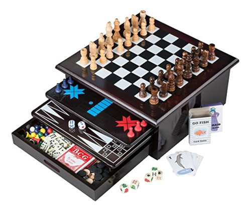 Juegos De Mesa 15 en 1 Tablero Con Detalles En Madera