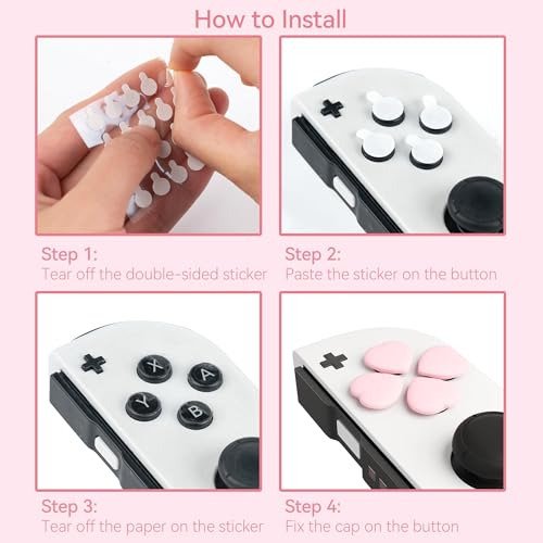 Pack De Tapas De Silicona Para Joystick Joy-con - Rosa Y Azu