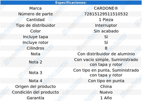 Distribuidor Pontiac Firebird V8 5.7l 68-74 Cardone