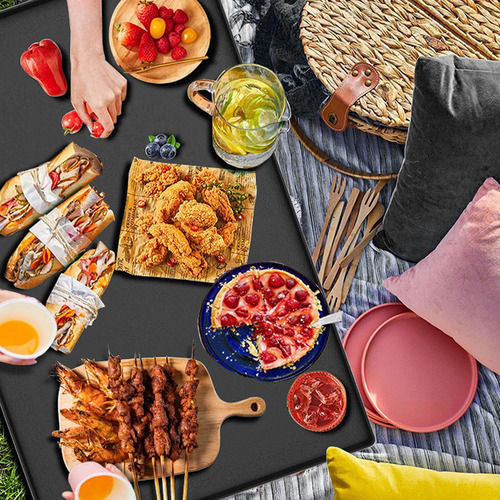 Tapete De Silicona Para Barbacoa, 36 Pulgadas Negro