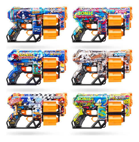 Blaster Retro Dread Sonic Con 24 Dardos Y Doble Rotación