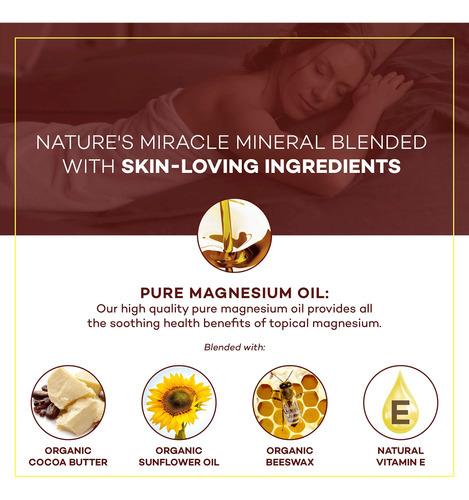 Crema De Magnesio Natural Para Calmar El Dolor, Calambres En