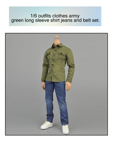 1:6 Camisa Verde Militar E Jeans Para 12 Pessoas\